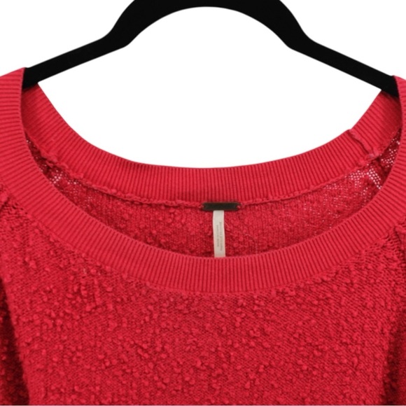 Free People Found my Friend Textured Sweatshirt Love Comfort Holiday Size S - Picture 4 of 9